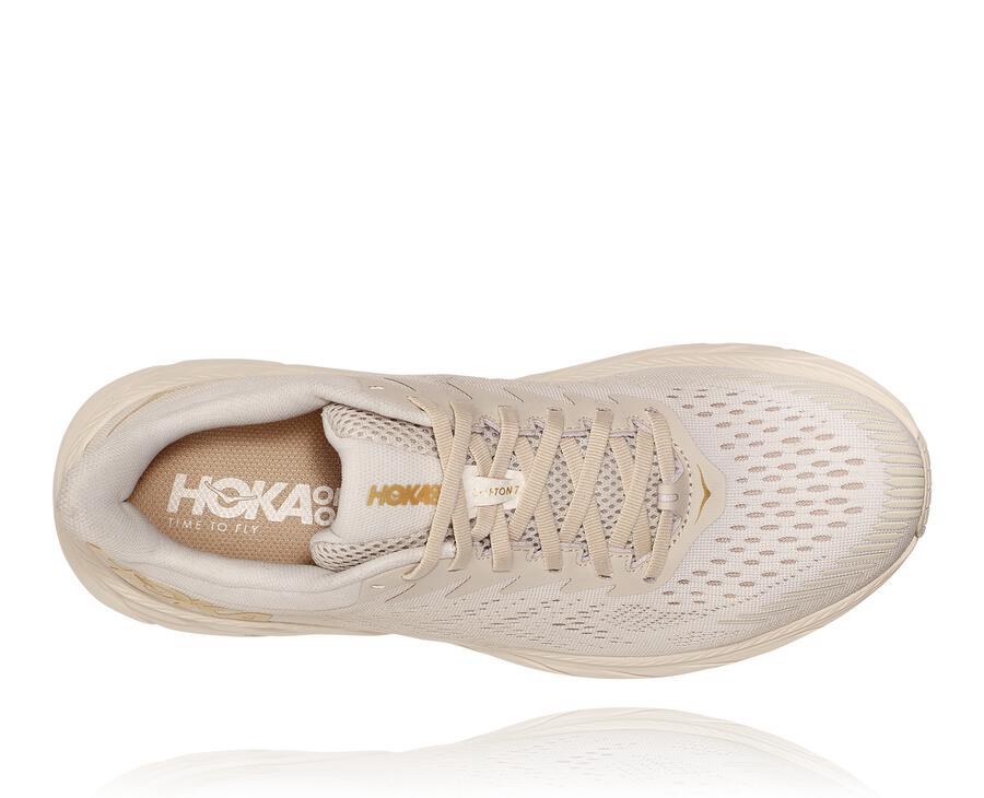 Hoka Australia One One Clifton 7 - Mens Running Shoes White - UCFMG-5209